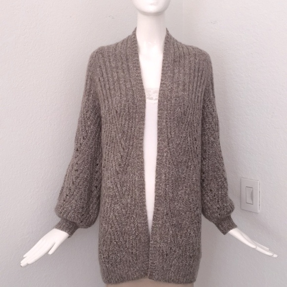 TSE open front Pointelle Cardigan